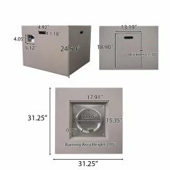 Best Sale 👍 Best Selling Home Decor Anchorage Outdoor 40,000 BTU Lightweight Concrete Square Fire Pit - Dark Gray 🌟 -Fire Pits & Tables Online Shop detail7BSHD4607