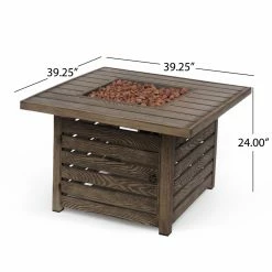 Discount 🌟 Best Selling Home Decor Adelayde Outdoor 50,000 BTU Square Fire Pit - Black 🛒 -Fire Pits & Tables Online Shop detail7BSHD4609