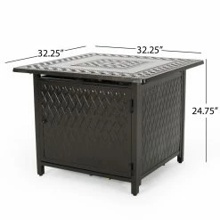 Best Sale ✨ Best Selling Home Decor Sojourner Outdoor 37,000 BTU Aluminum Square Fire Pit ❤️ -Fire Pits & Tables Online Shop detail7BSHD4613