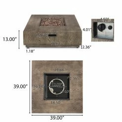 Flash Sale ⭐ Best Selling Home Decor Langton Outdoor 50,000 BTU Square Fire Pit With Tank Holder ❤️ -Fire Pits & Tables Online Shop detail7BSHD4629