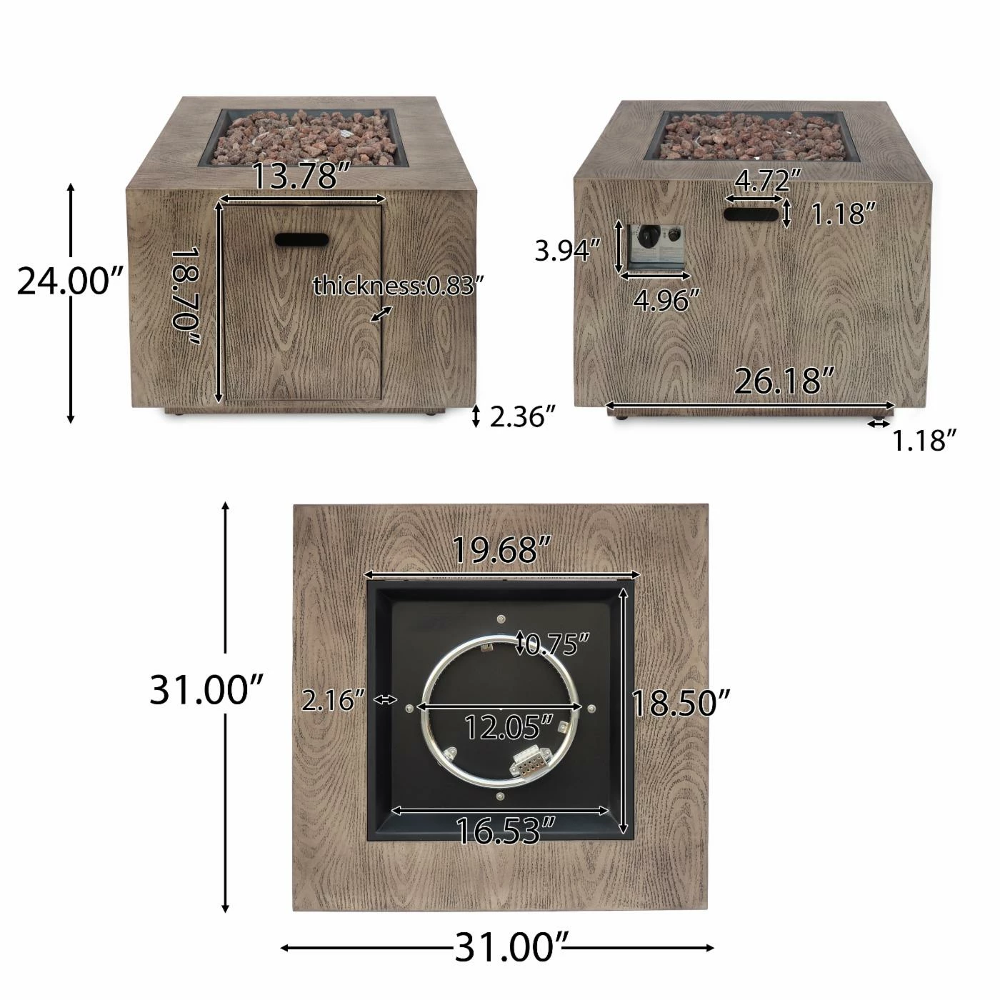 Cheapest 🛒 Best Selling Home Decor Langton Outdoor 50,000 BTU Square Fire Pit 💯 10 Cheapest 🛒 Best Selling Home Decor Langton Outdoor 50,000 BTU Square Fire Pit 💯 - Image 10