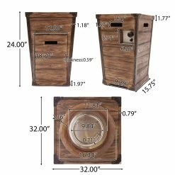 Best Sale 🌟 Best Selling Home Decor Square Erato Outdoor 40,000 BTU Lightweight Concrete Fire Column 😍 -Fire Pits & Tables Online Shop detail7BSHD4640