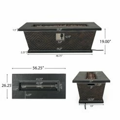 Hot Sale 😍 Best Selling Home Decor Rectangle Aidan Outdoor 50,000 BTU Lightweight Concrete Rectangular Fire Pit With Tank Holder 🎁 19 Hot Sale 😍 Best Selling Home Decor Rectangle Aidan Outdoor 50,000 BTU Lightweight Concrete Rectangular Fire Pit With Tank Holder 🎁 -Fire Pits & Tables Online Shop detail7BSHD4646