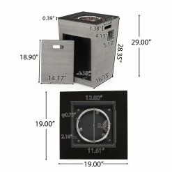 Wholesale 🎉 Best Selling Home Decor Square Adio Outdoor 30,000 BTU Lightweight Concrete 29 Inch Fire Column ✔️ -Fire Pits & Tables Online Shop detail7BSHD4651