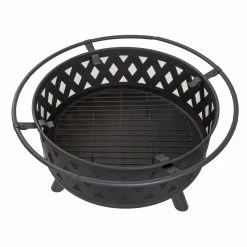 Best Sale 🔔 Round Pure Garden Crossweave 32 Diam. Fire Pit With Free Cover 🎁 -Fire Pits & Tables Online Shop detailASR8593