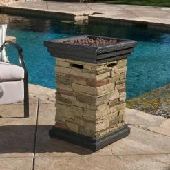 Budget ❤️ Best Selling Home Square Brooklyn Propane Fire Column 🎁 -Fire Pits & Tables Online Shop detailBSHD1683