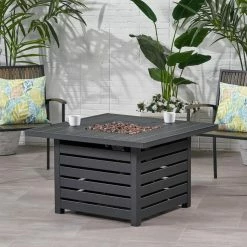 Discount 🌟 Best Selling Home Decor Adelayde Outdoor 50,000 BTU Square Fire Pit - Black 🛒 -Fire Pits & Tables Online Shop detailBSHD4609