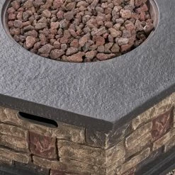 Best Sale 🎁 Best Selling Home Decor All Other Shapes Lowan Outdoor 40,000 BTU Lightweight Concrete Octagonal Fire Pit 😍 -Fire Pits & Tables Online Shop detailBSHD4626