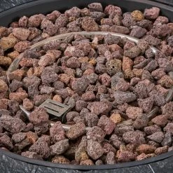 Best reviews of 🧨 Best Selling Home Decor Round Aidan Outdoor 40,000 BTU Lightweight Concrete Wicker Print Circular Fire Pit 🎉 -Fire Pits & Tables Online Shop detailBSHD4647