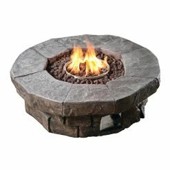 Best Sale 🎁 Peaktop Outdoor Round Propane Gas Fire Pit 🌟 -Fire Pits & Tables Online Shop detailEHF919
