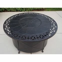 Promo 😍 Round AC Home Cast Aluminum 47 Diam. Fire Table 👏 -Fire Pits & Tables Online Shop detailELIT735
