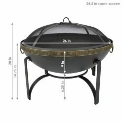 Deals 🎁 Sunnydaze Decor Wood Burning Sunnydaze 26-Inch Diameter Fire Bowl With Handles And Spark Screen ❤️ -Fire Pits & Tables Online Shop detailNETH1399