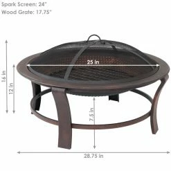 Best deal 😉 Sunnydaze Decor Wood Burning Sunnydaze 29 In. Steel Elevated Fire Pit Bowl With Spark Screen 🥰 -Fire Pits & Tables Online Shop detailNETH1498