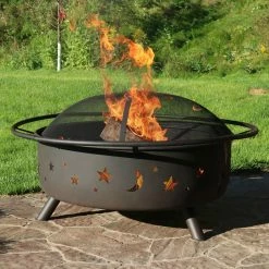 Outlet ✨ Round Sunnydaze Decor Cosmic 42 In. Fire Pit With Spark Screen ❤️ -Fire Pits & Tables Online Shop detailNETH986 1