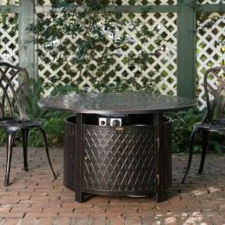 Best deal ✔️ Round Fire Sense 42 In. Verona Aluminum Propane Gas Fire Pit Table 😉 -Fire Pits & Tables Online Shop detailWTL357