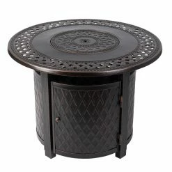 Budget 🔥 Fire Sense Wagner 33 In. Round Aluminum Gas Fire Pit Table 🔔 -Fire Pits & Tables Online Shop detailWTL396