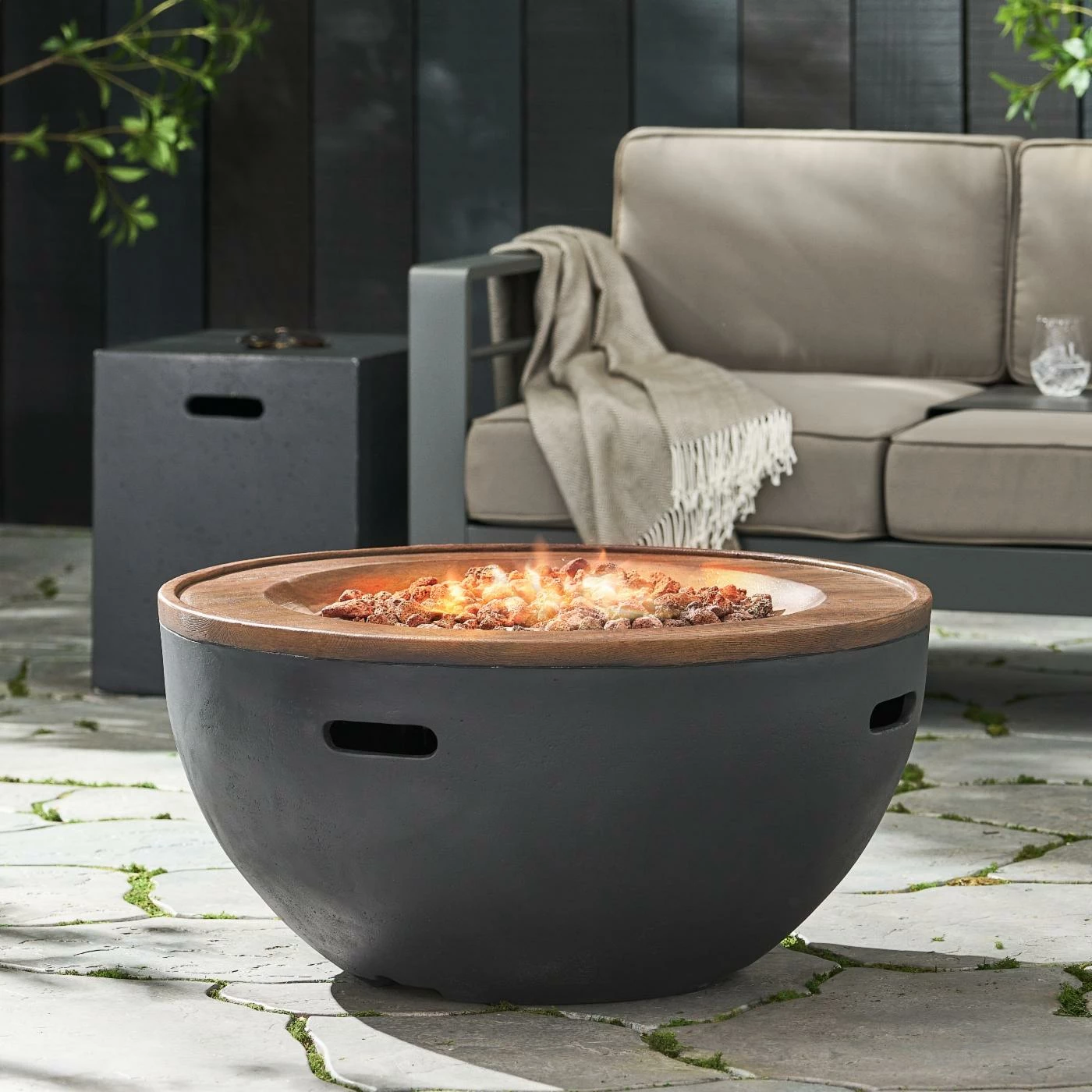 Flash Sale ๐ Best Selling Home Decor Round Malibu Outdoor 40,000 BTU Lightweight Concrete Bowl Fire Pit With Tank Holder โ 2 Flash Sale ๐ Best Selling Home Decor Round Malibu Outdoor 40,000 BTU Lightweight Concrete Bowl Fire Pit With Tank Holder โ - Image 2