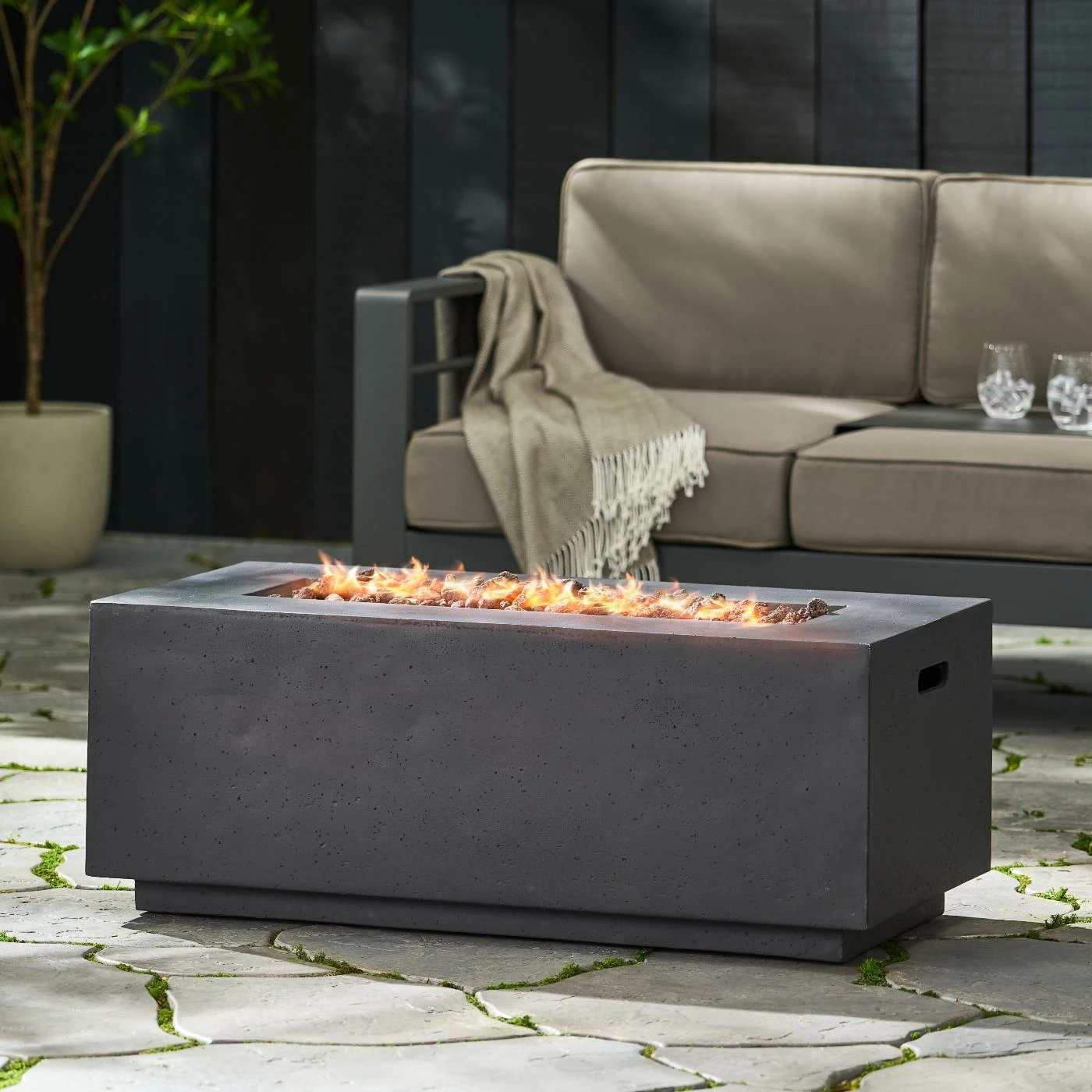 Best Pirce ๐ Best Selling Home Decor Rectangle Anchorage Outdoor 40,000 BTU Lightweight Concrete Rectangular Fire Pit (No Tank Holder) - Dark Gray ๐งจ 2 Best Pirce ๐ Best Selling Home Decor Rectangle Anchorage Outdoor 40,000 BTU Lightweight Concrete Rectangular Fire Pit (No Tank Holder) - Dark Gray ๐งจ - Image 2