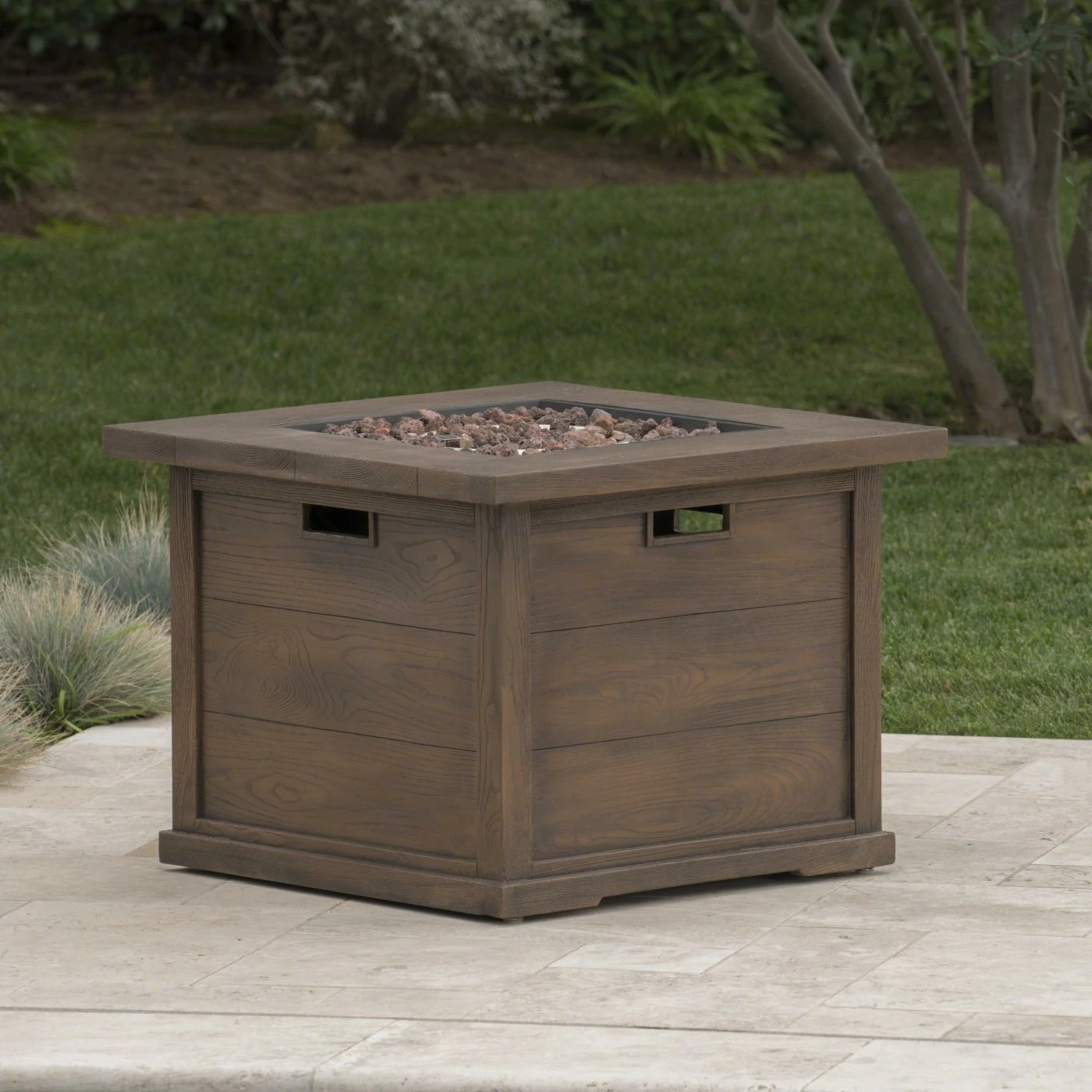 Top 10 🎁 Best Selling Home Decor Aleezah Outdoor 40,000 BTU Lightweight Concrete Square Fire Pit - Brown Wood Pattern 👏 2 Top 10 🎁 Best Selling Home Decor Aleezah Outdoor 40,000 BTU Lightweight Concrete Square Fire Pit - Brown Wood Pattern 👏 - Image 2