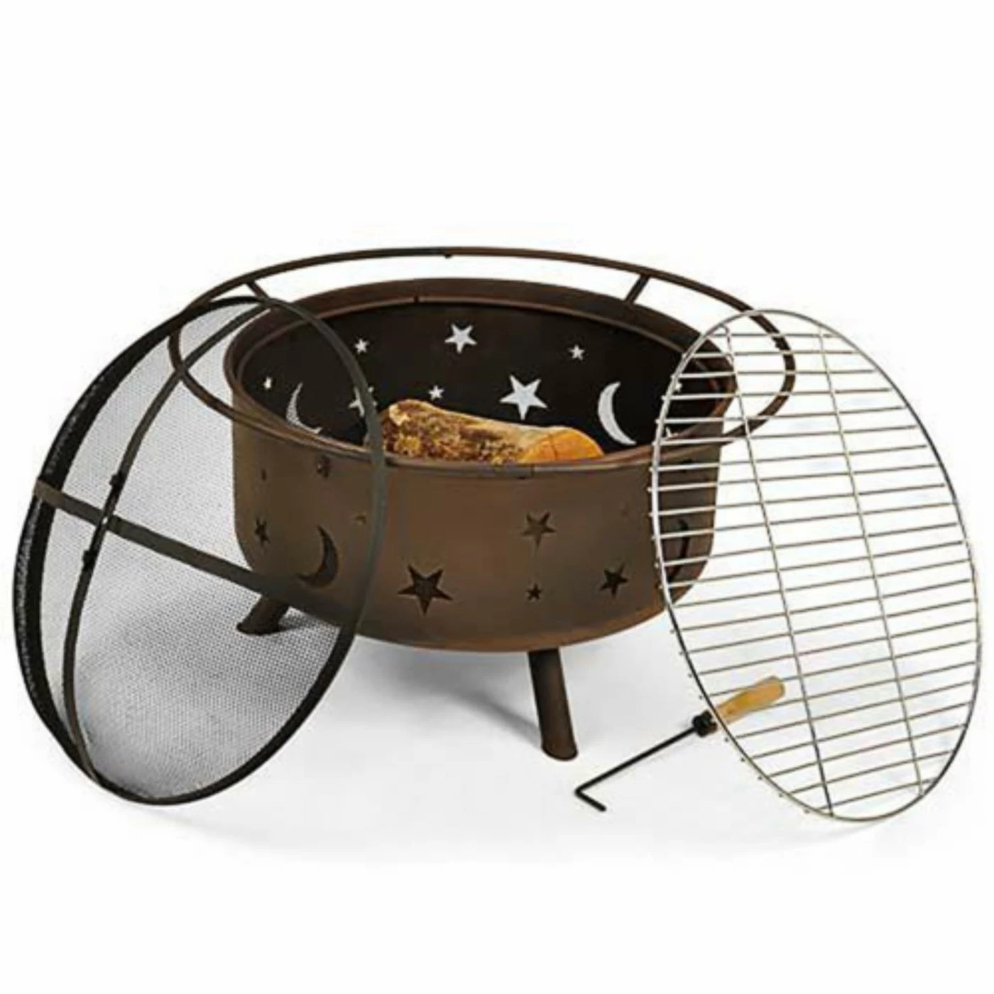 Hot Sale 𧨠Round Sunnydaze Decor Cosmic Fire Pit With Cooking Grill And Spark Screen π 2 Hot Sale 𧨠Round Sunnydaze Decor Cosmic Fire Pit With Cooking Grill And Spark Screen π - Image 2