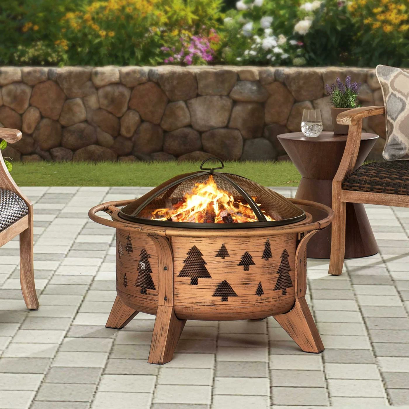 Hot Sale ✨ Sunjoy 30 Inch Tree Motif Round Wood-Burning Fire Pit ⌛ 2 Hot Sale ✨ Sunjoy 30 Inch Tree Motif Round Wood-Burning Fire Pit ⌛ - Image 2