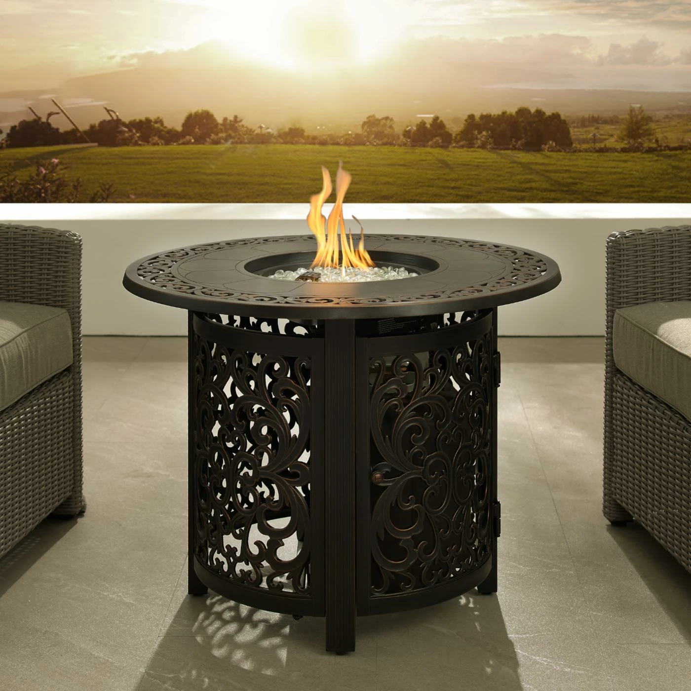 New 🤩 Fire Sense Jackson Round Aluminum Propane Fire Pit ⌛ 2 New 🤩 Fire Sense Jackson Round Aluminum Propane Fire Pit ⌛ - Image 2