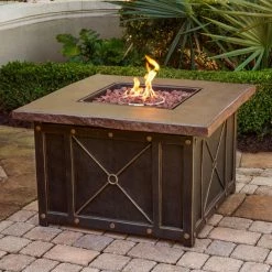 Promo ⭐ Square Hanover Durastone Top 40 In. Fire Table 🥰