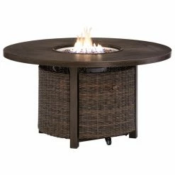 Promo ✨ Signature Design By Ashley Paradise Trail Outdoor Round Fire Pit Table 😀