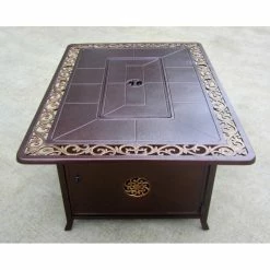 Promo ✨ Rectangle AZ Patio Heaters Hiland Scroll Design 49.5 In. Fire Table ❤️