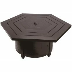 Discount 🎉 All Other Shapes AZ Patio Heaters 🔨 Hammered Bronze Hexagon Fire Pit 🤩