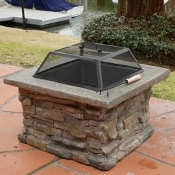 Best Sale 😀 Best Selling Home Corporal Square Wood Burning Fire Pit 🔥