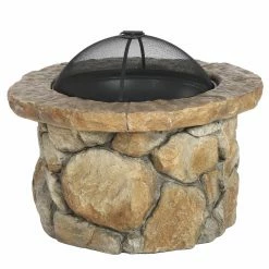Buy 🥰 Round HN Outdoor Moraga Glass Fiber 34 Diam. Fire Pit 😍