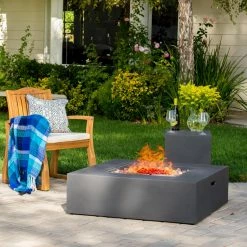 Brand new 🎁 Best Selling Home Salta Square Outdoor Gas Fire Pit Table With Tank Holder ✔️