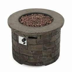 Hot Sale 👍 Round HN Outdoor Floyd Natural Stone Fire Pit ⌛