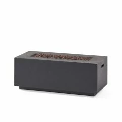 Best Pirce ๐ Best Selling Home Decor Rectangle Anchorage Outdoor 40,000 BTU Lightweight Concrete Rectangular Fire Pit (No Tank Holder) - Dark Gray ๐งจ