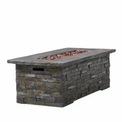 Wholesale ✔️ Best Selling Home Decor Rectangle Costa Outdoor 50,000 BTU Lightweight Concrete Rectangular Fire Pit (No Tank Holder) ✔️