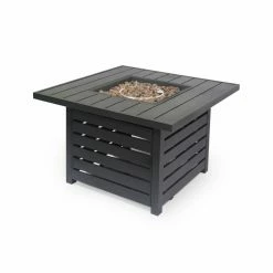 Discount 🌟 Best Selling Home Decor Adelayde Outdoor 50,000 BTU Square Fire Pit - Black 🛒