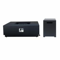 Deals 🌟 Best Selling Home Decor Langton Outdoor 50,000 BTU Square Fire Pit With Tank Holder - Dark Gray 🧨