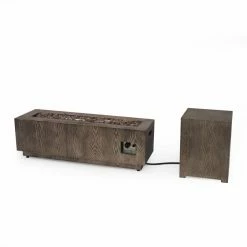 Promo 🛒 Best Selling Home Decor Rectangle Langton Outdoor 50,000 BTU Rectangular Fire Pit With Tank Holder 😀