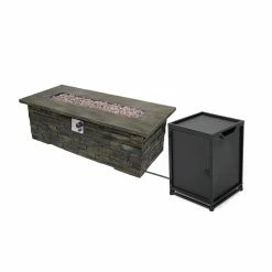 Brand new ⭐ Best Selling Home Decor Rectangle Costa Outdoor 50,000 BTU Lightweight Rectangular Fire Pit With Tank Holder 👍