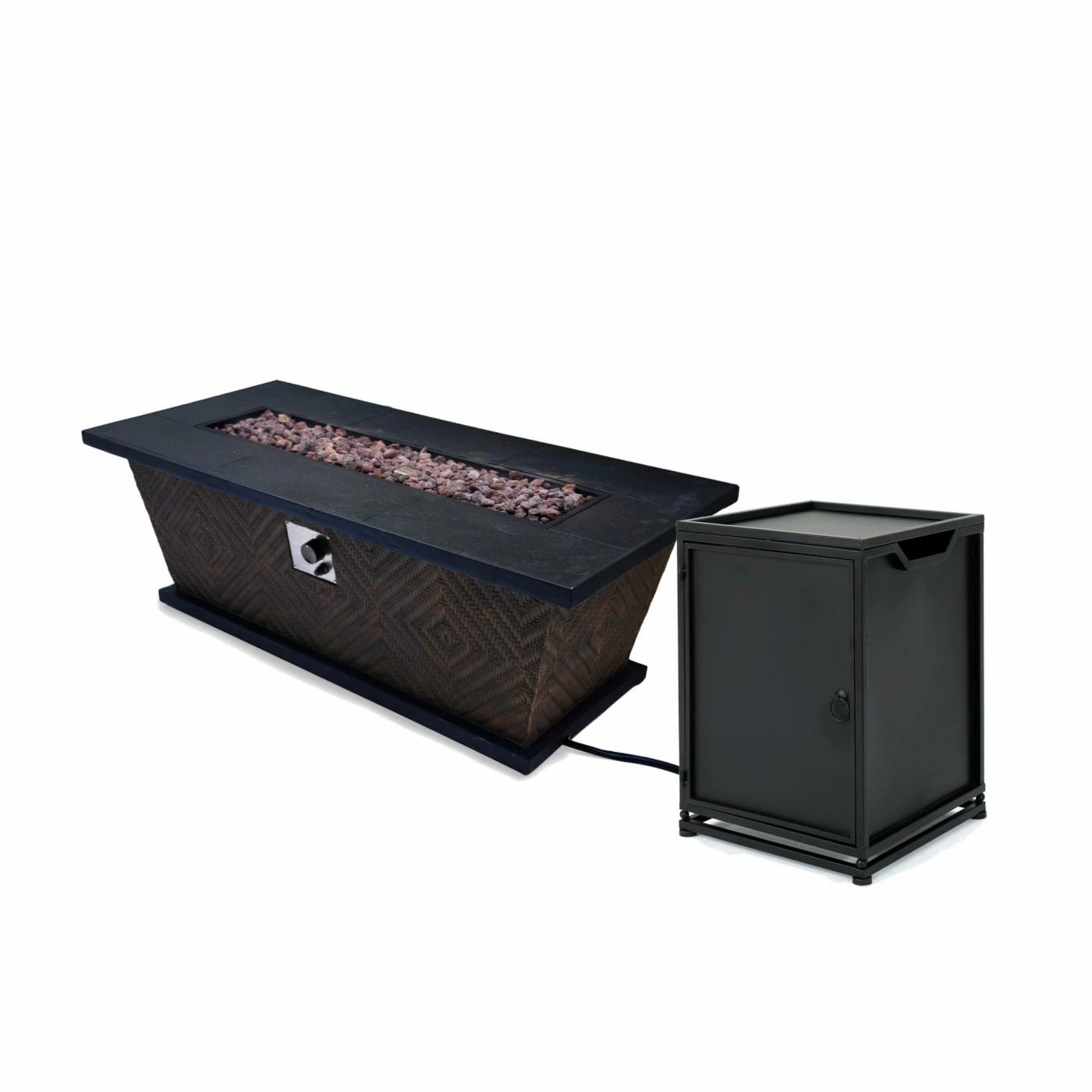 Hot Sale 😍 Best Selling Home Decor Rectangle Aidan Outdoor 50,000 BTU Lightweight Concrete Rectangular Fire Pit With Tank Holder 🎁 1 Hot Sale 😍 Best Selling Home Decor Rectangle Aidan Outdoor 50,000 BTU Lightweight Concrete Rectangular Fire Pit With Tank Holder 🎁