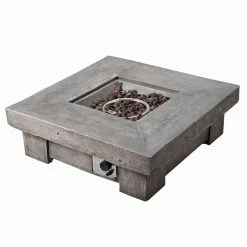 Best Pirce 👏 Square Peaktop Retro 35 In. Gas Fire Pit ✔️