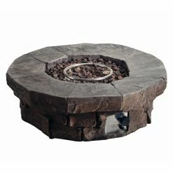 Best Sale 🎁 Peaktop Outdoor Round Propane Gas Fire Pit 🌟