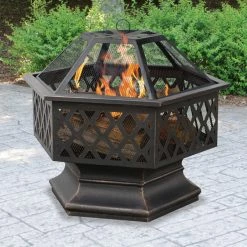 Deals 🧨 All Other Shapes Uniflame Endless ☀️ Summer 24 In. Lattice Fire Pit ✨