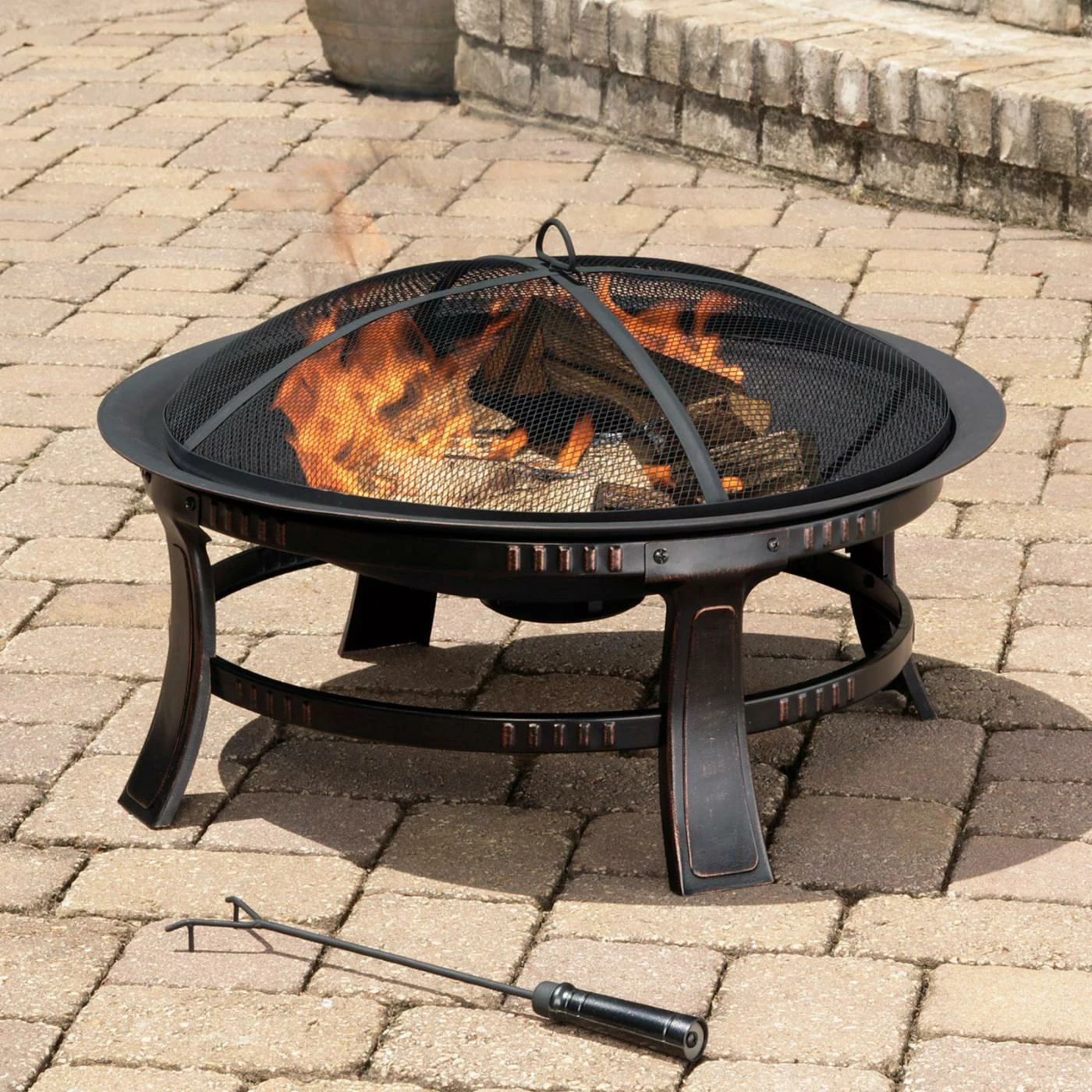 Wholesale π Round Pleasant Hearth Brant 30 Diam. Fire Pit With Spark Screen π 1 Wholesale π Round Pleasant Hearth Brant 30 Diam. Fire Pit With Spark Screen π