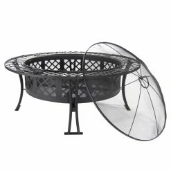 Coupon 😍 Round Sunnydaze Decor Diamond Weave 40 Diam. Fire Pit With Spark Screen 😉