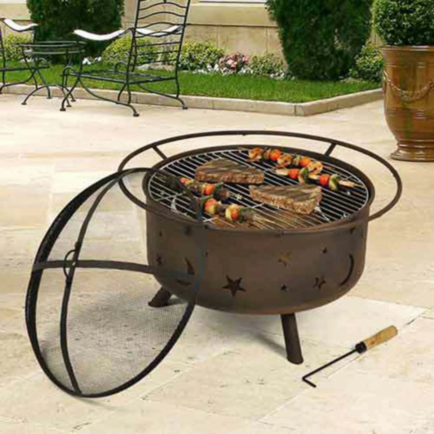 Hot Sale 𧨠Round Sunnydaze Decor Cosmic Fire Pit With Cooking Grill And Spark Screen π 1 Hot Sale 𧨠Round Sunnydaze Decor Cosmic Fire Pit With Cooking Grill And Spark Screen π