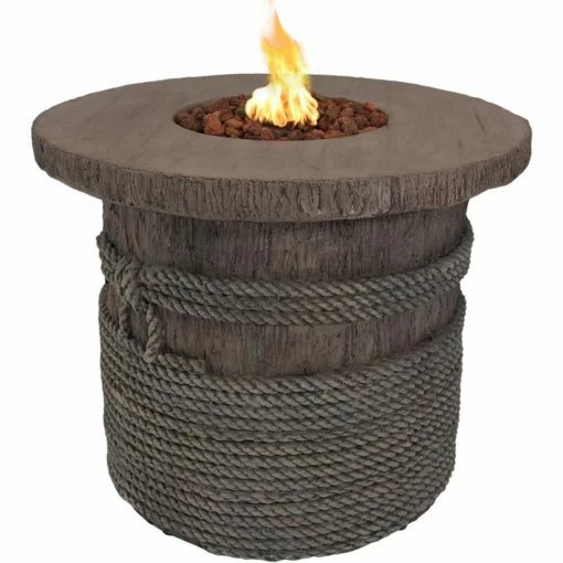 Best Pirce ✔️ Round Sunnydaze Decor Rope And Barrel 29 Diam. Fire Table 🎁 -Fire Pits & Tables Online Shop masterNETH935