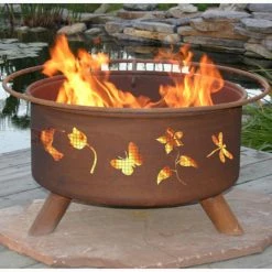 Flash Sale โ๏ธ Round Patina Flower And Garden 31 Diam. Fire Pit With Grill And Free Cover โ๏ธ