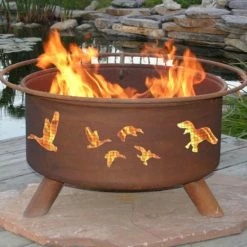 Buy π€© Round Patina Wild Duck 31 Diam. Fire Pit With Grill And Free Cover π